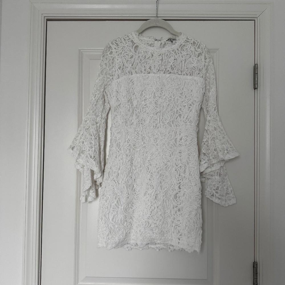 White Lace Mini Dress,  The Clothing Company – Size L (Runs Small)